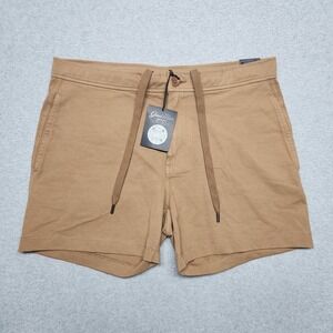 Good Man Brand Tulum Short Mens Medium Brown Knit Athleisure Golf Old Money